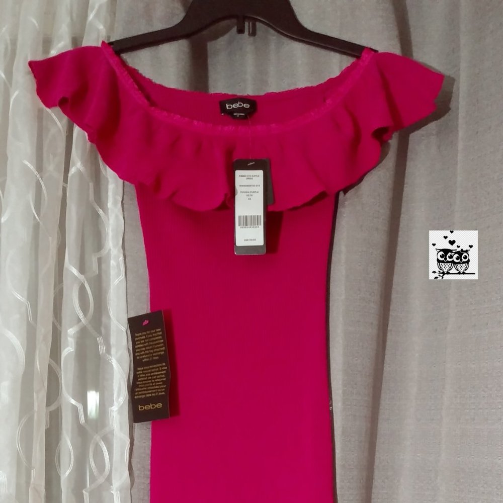 Ribbed OTS Ruffle Dress - Picture 6 of 8